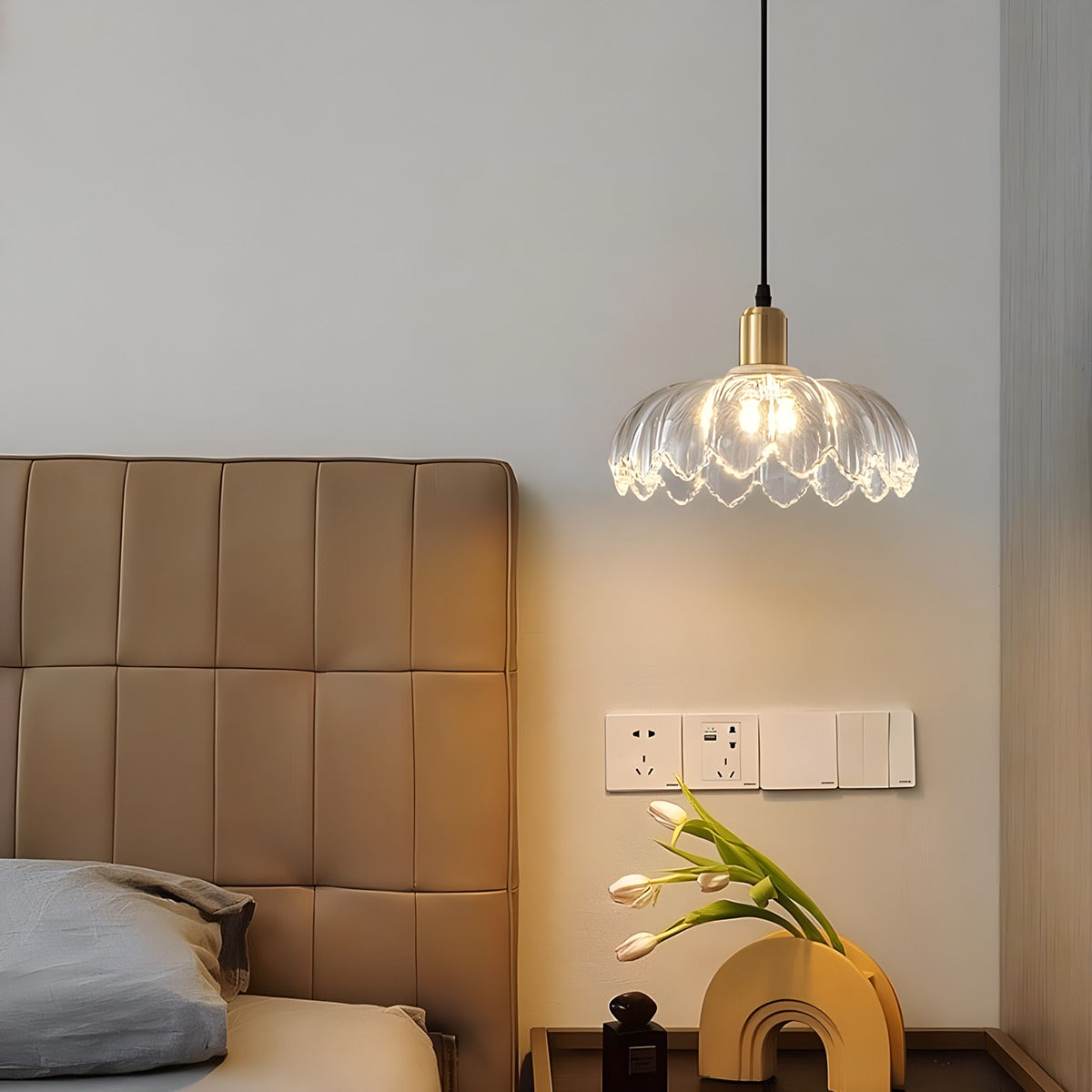 Feyran European Style Copper Glass Ceiling Lamp-H