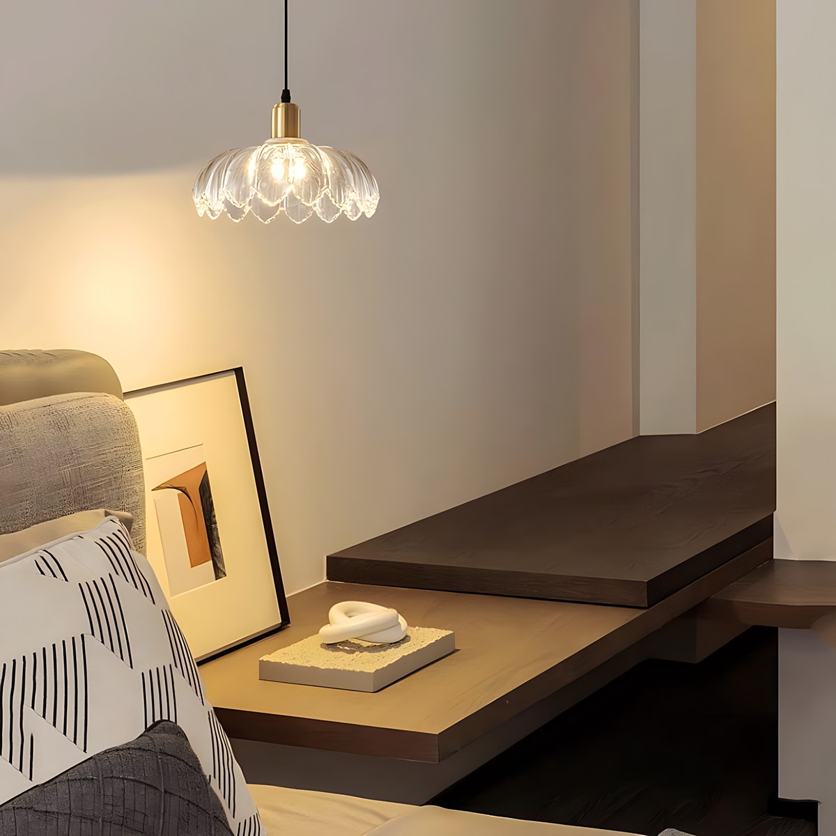Feyran European Style Copper Glass Ceiling Lamp-H