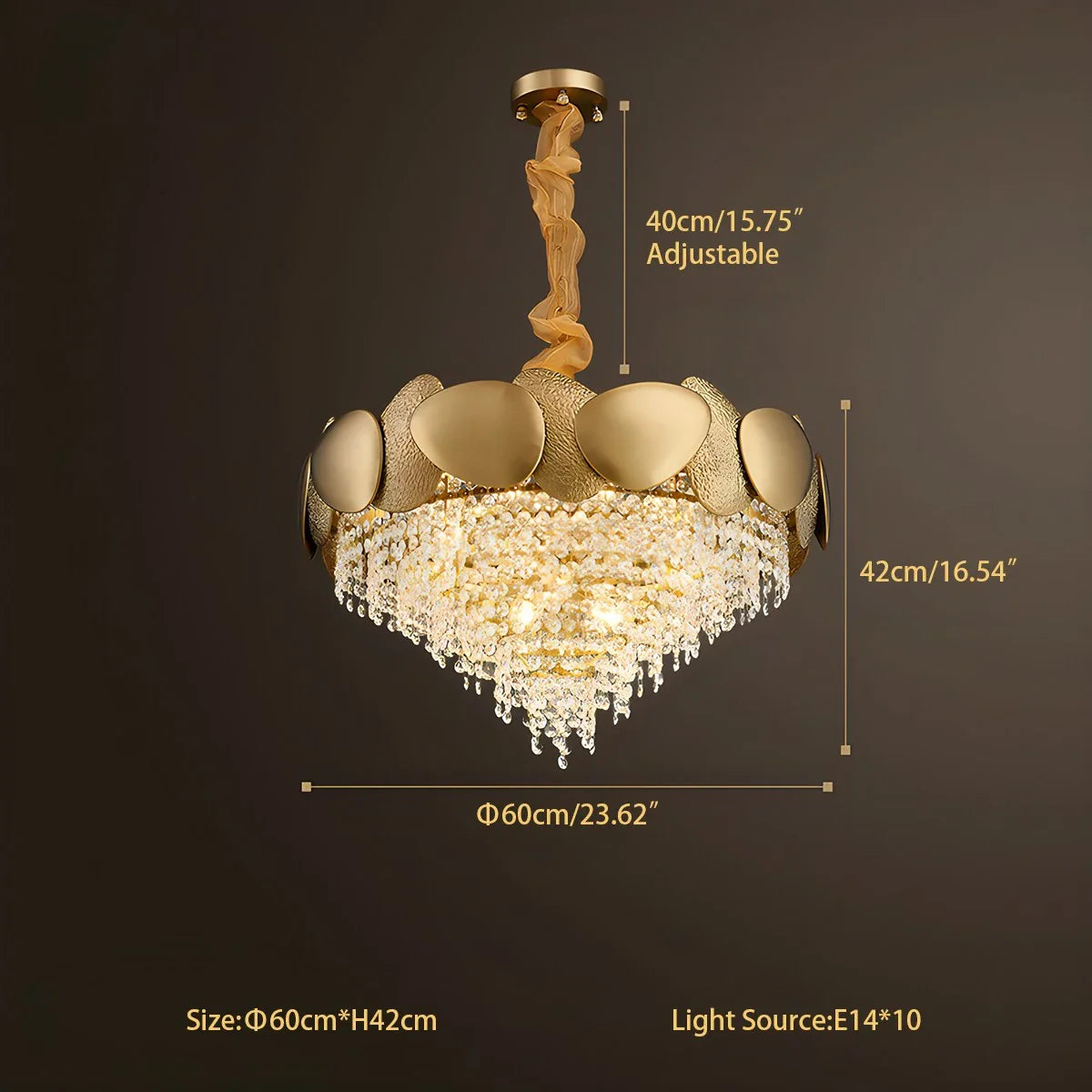 Feyran Luxurious Crystal Golden Chandelier