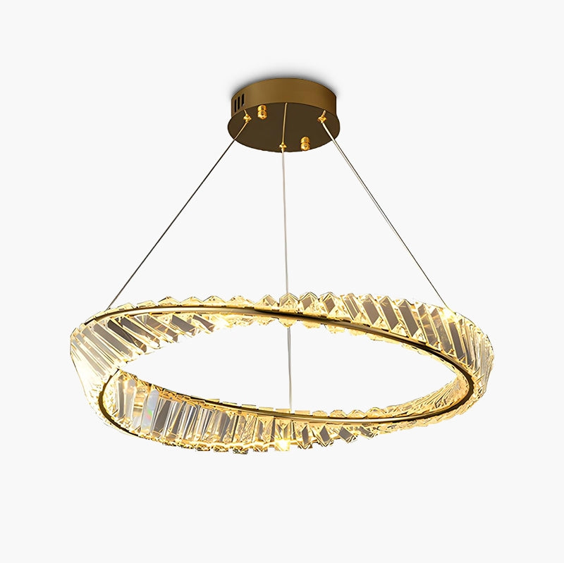 Feyran Modern Luxury Metal Glass Ring Chandelier