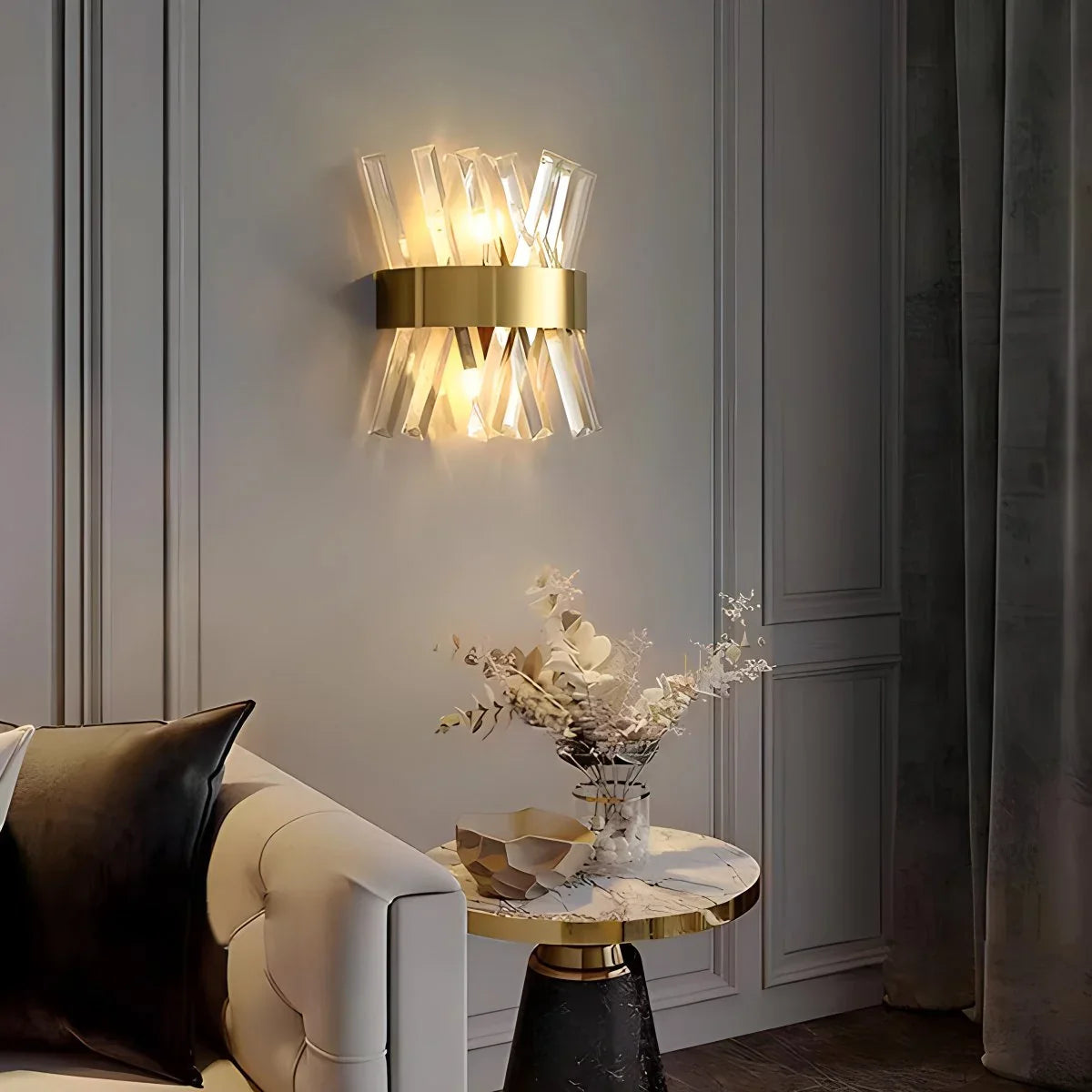 Feyran Crystal Glass Luxury Wall Sconce