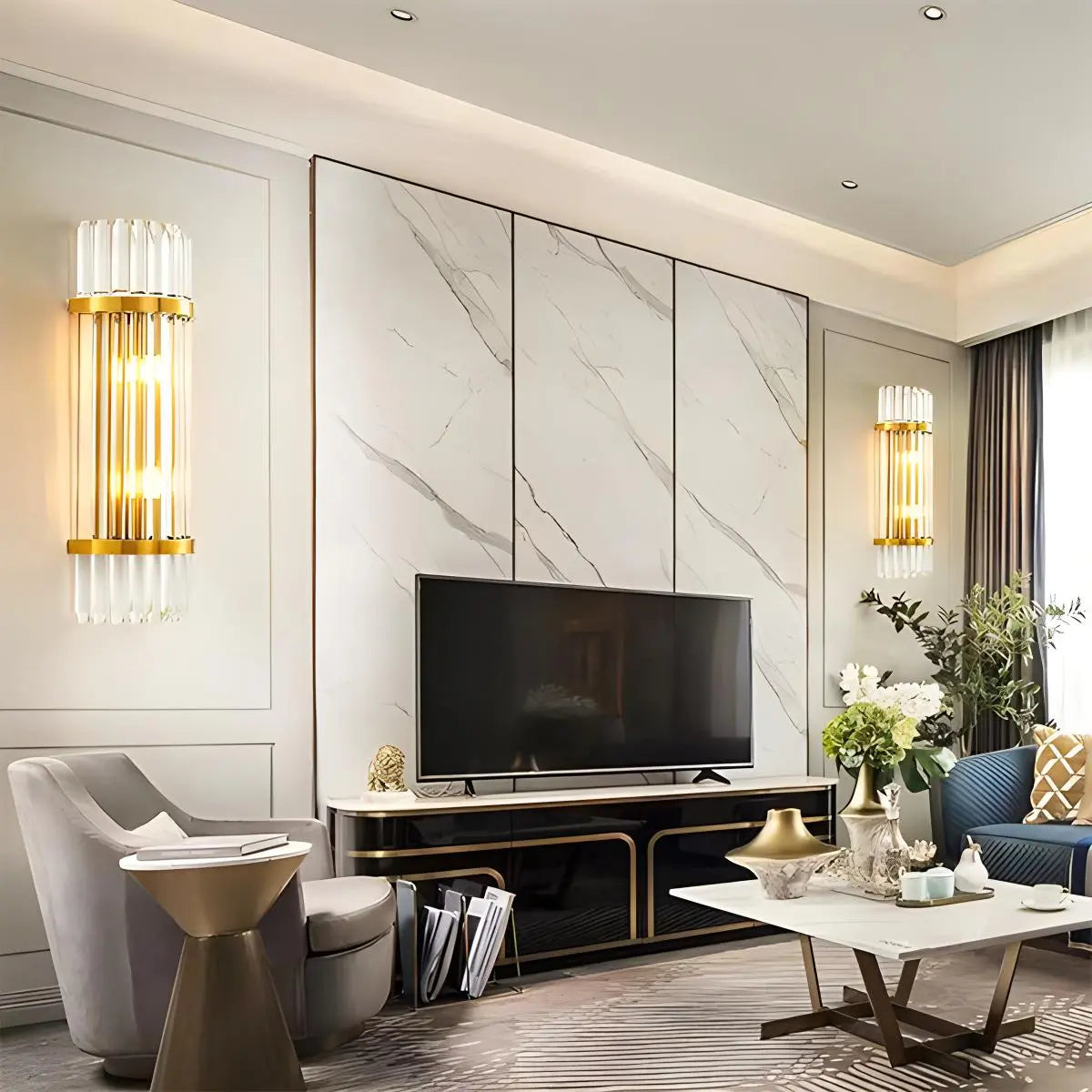 Feyran Crystal Glass Luxury Wall Sconce