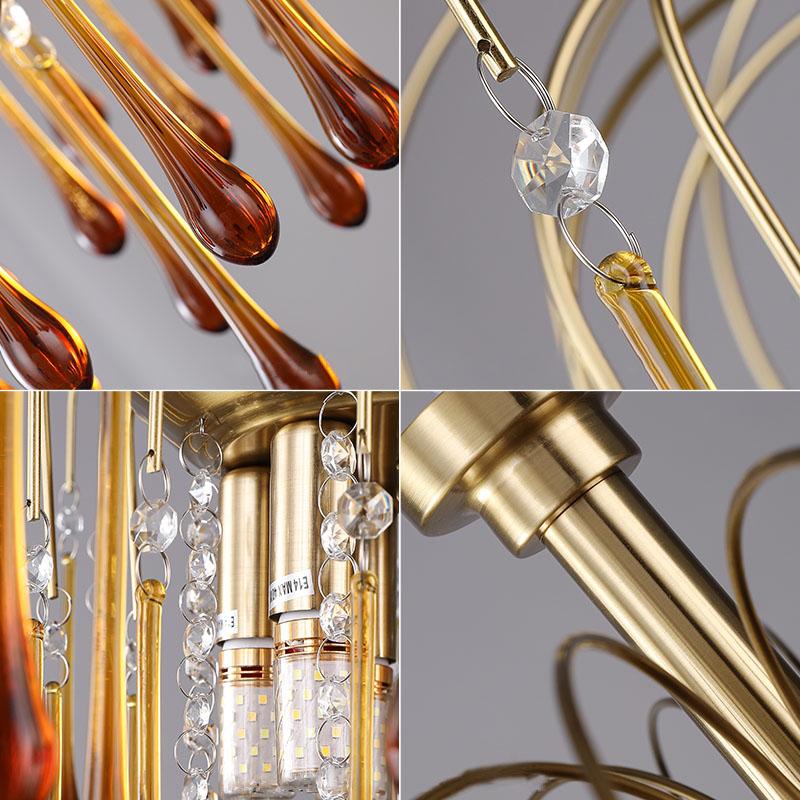 Feyran French Retro Water Drop Glass Chandelier
