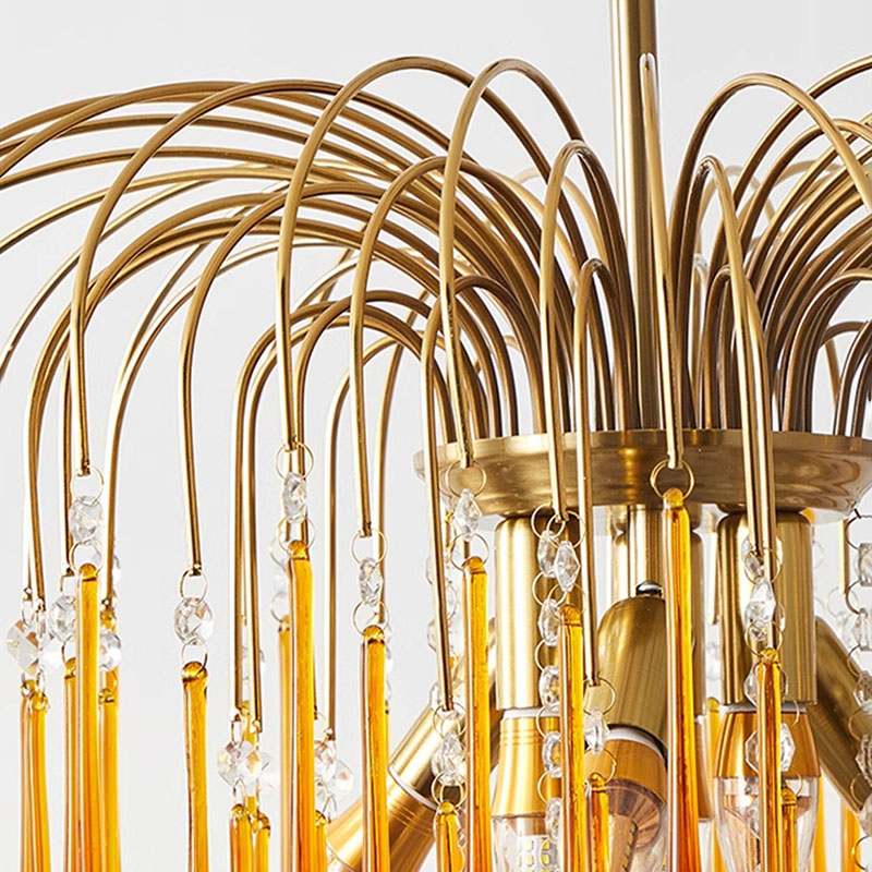 Feyran French Retro Water Drop Glass Chandelier