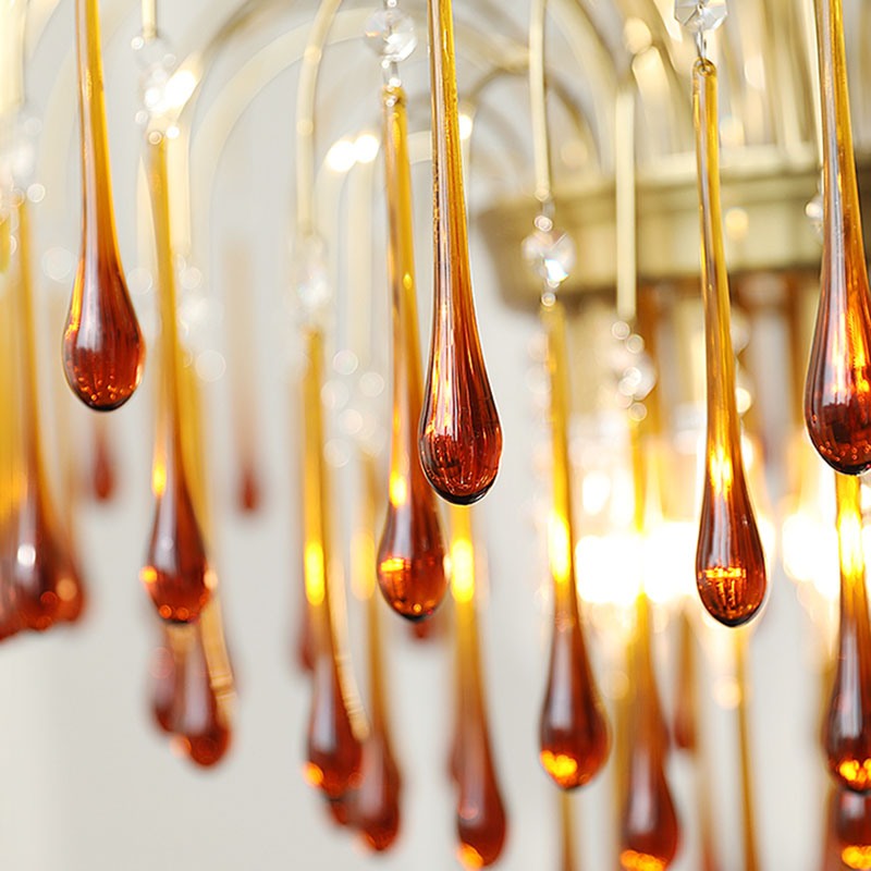 Feyran French Retro Water Drop Glass Chandelier