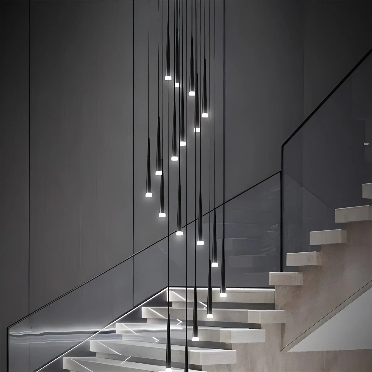 Feyran Meteor Shower Chandelier for Staircase