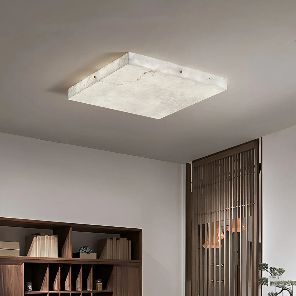 Feyran Minimalism Ultra Thin Square Spanish Alabaster Ceiling Light