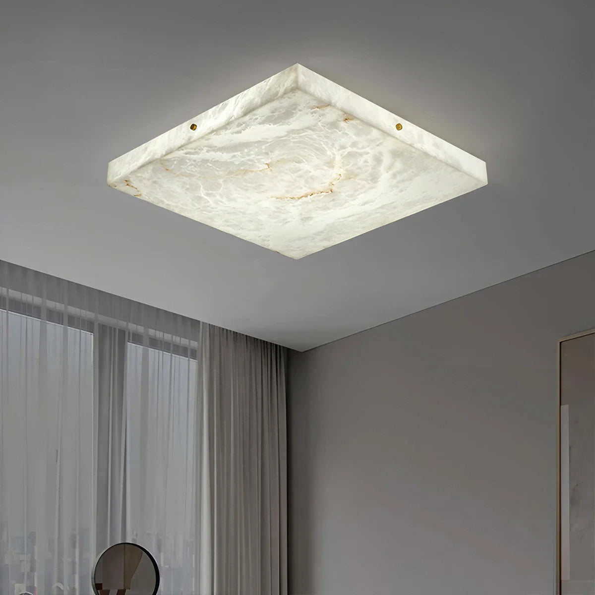Feyran Minimalism Ultra Thin Square Spanish Alabaster Ceiling Light