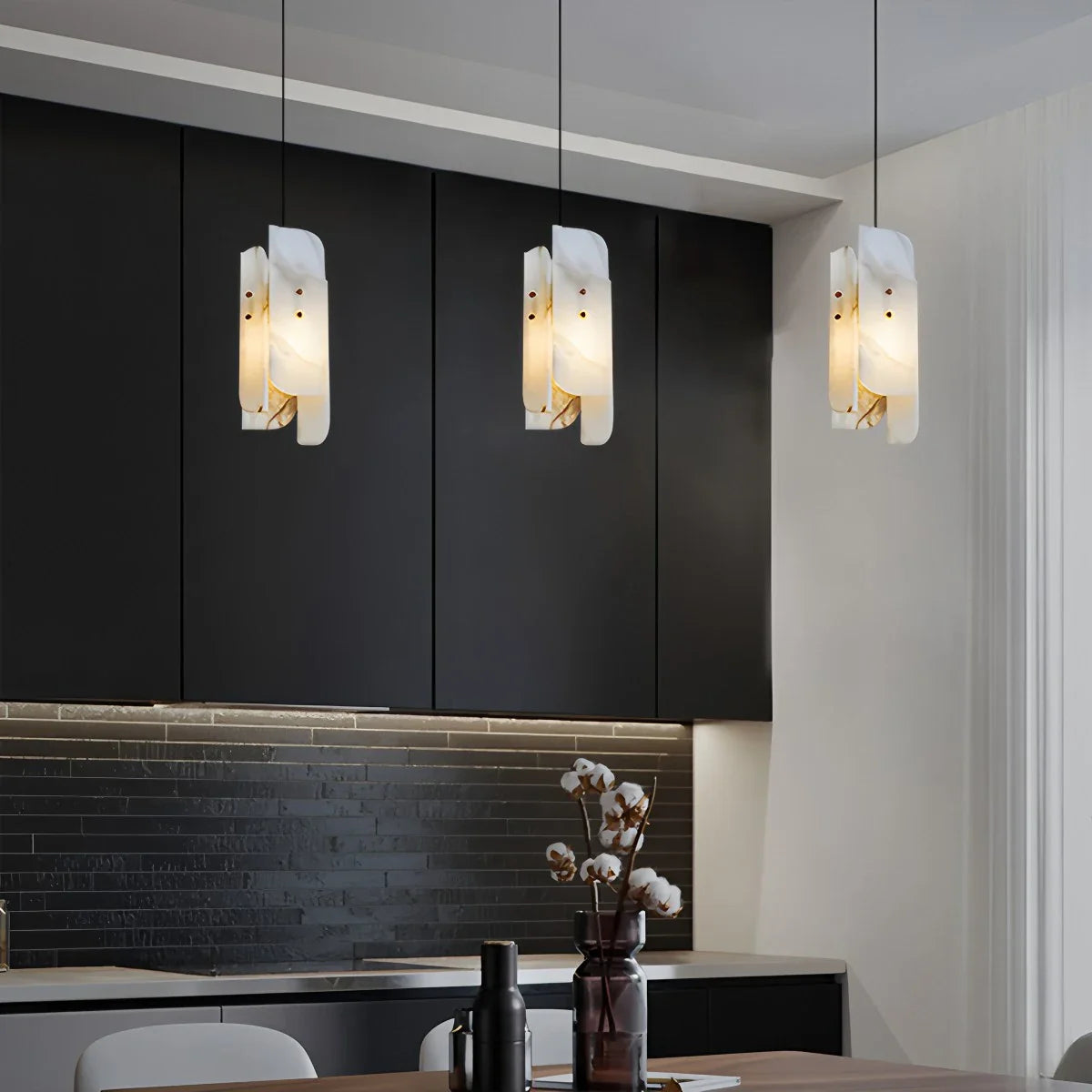Feyran Minimalist Art Splicing Spanish Alabaster Pendant Light