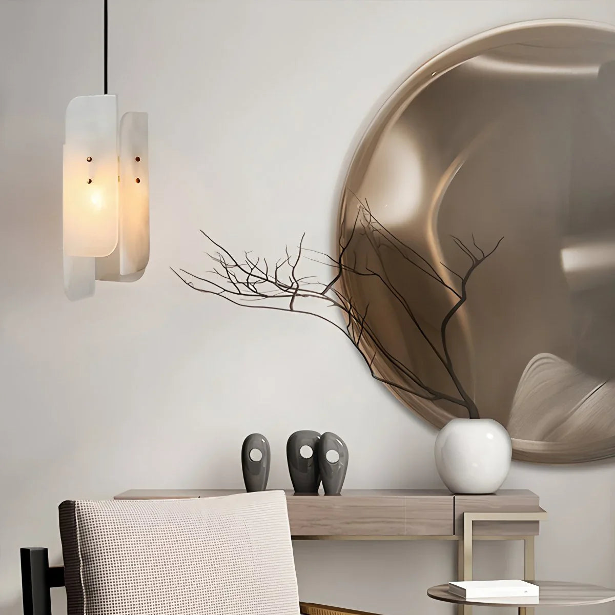 Feyran Minimalist Art Splicing Spanish Alabaster Pendant Light