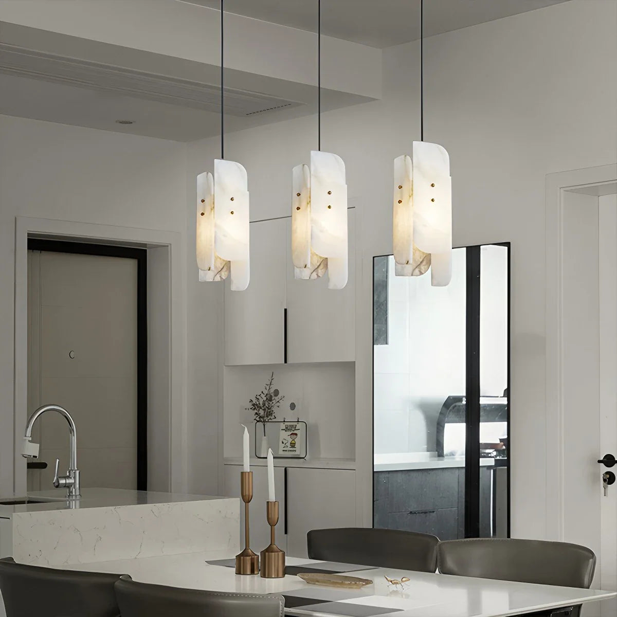 Feyran Minimalist Art Splicing Spanish Alabaster Pendant Light