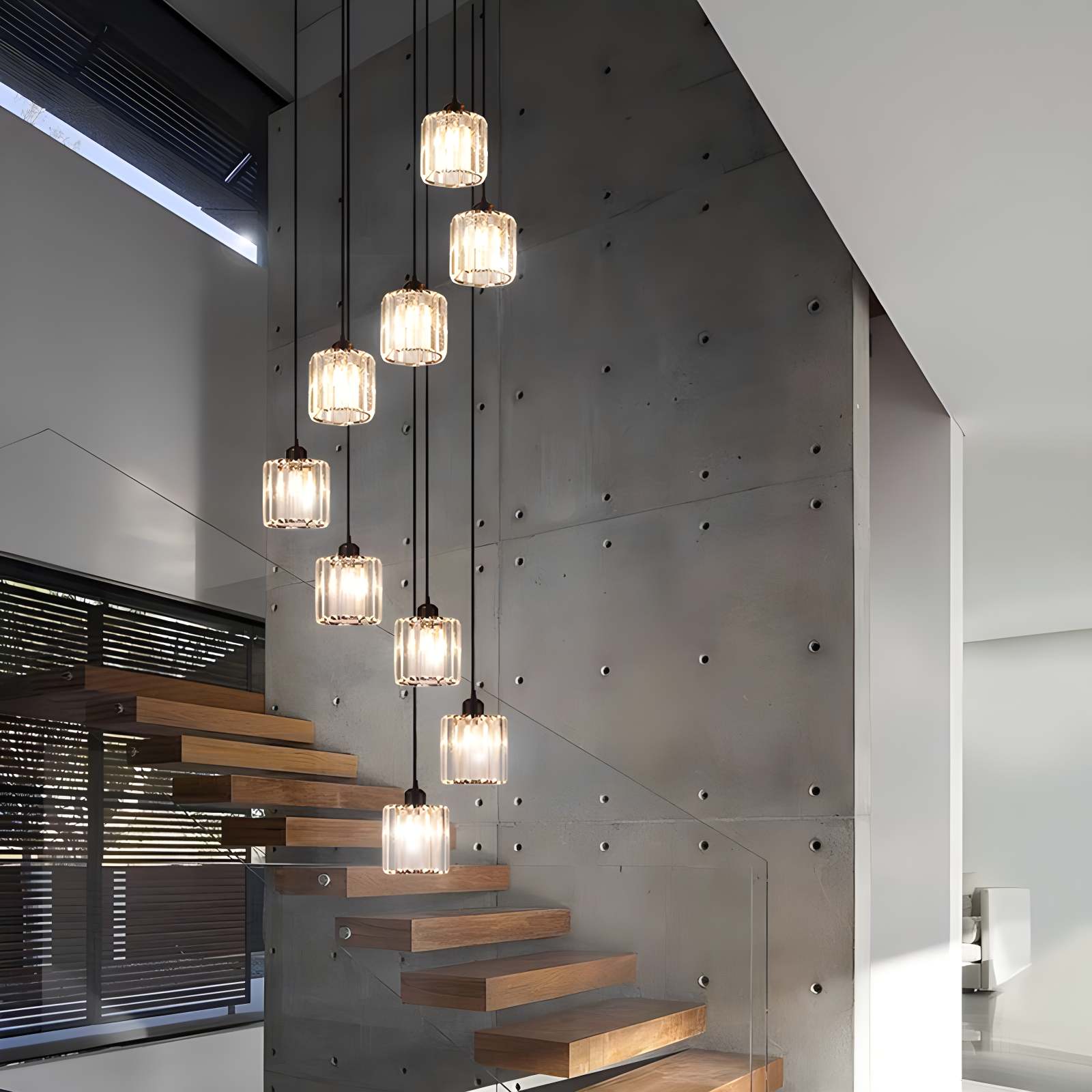 Feyran Kristy Modern Minimalist Glass Chandelier