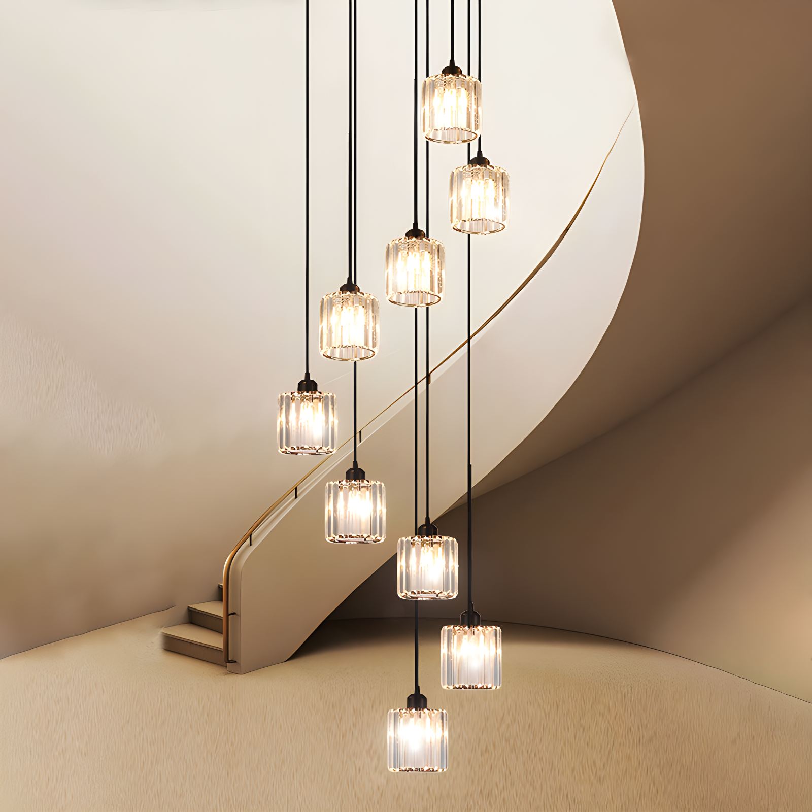 Feyran Kristy Modern Minimalist Glass Chandelier