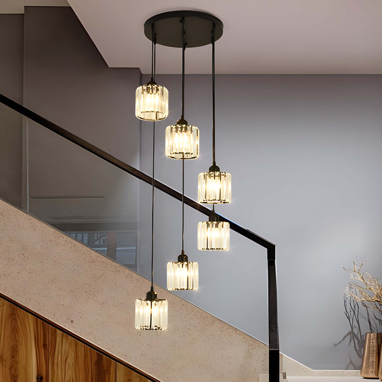 Feyran Kristy Modern Minimalist Glass Chandelier