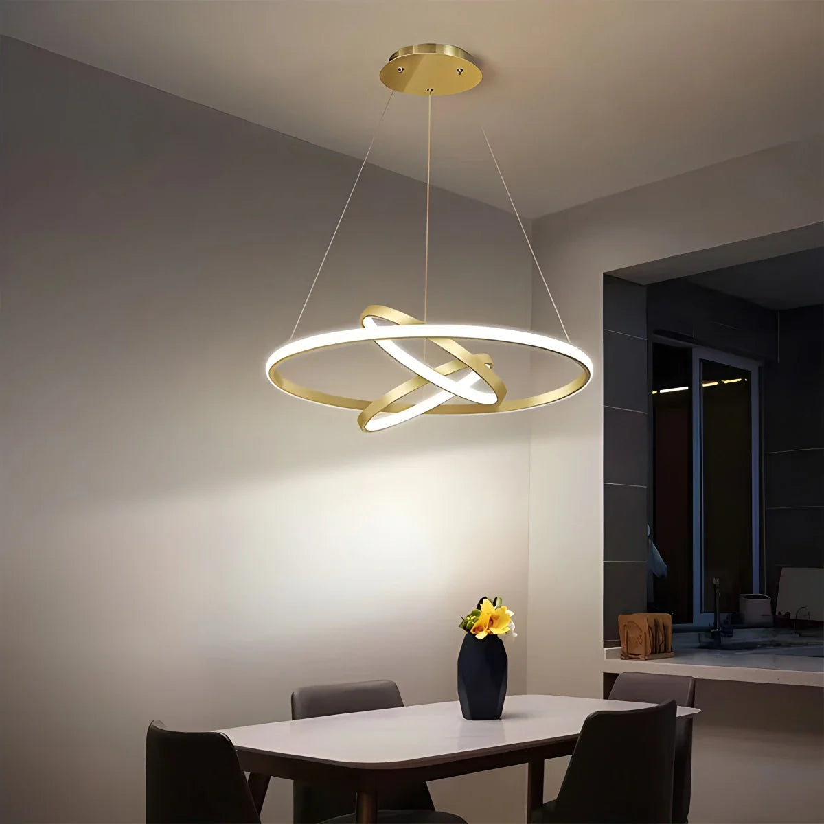 Feyran Minimalist Circular Chandelier Modern Lighting Fixture