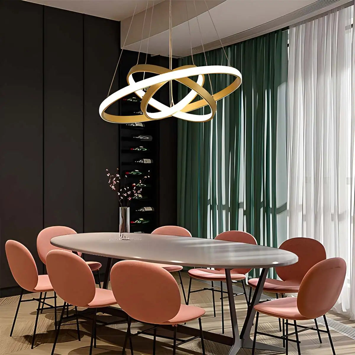 Feyran Minimalist Circular Chandelier Modern Lighting Fixture