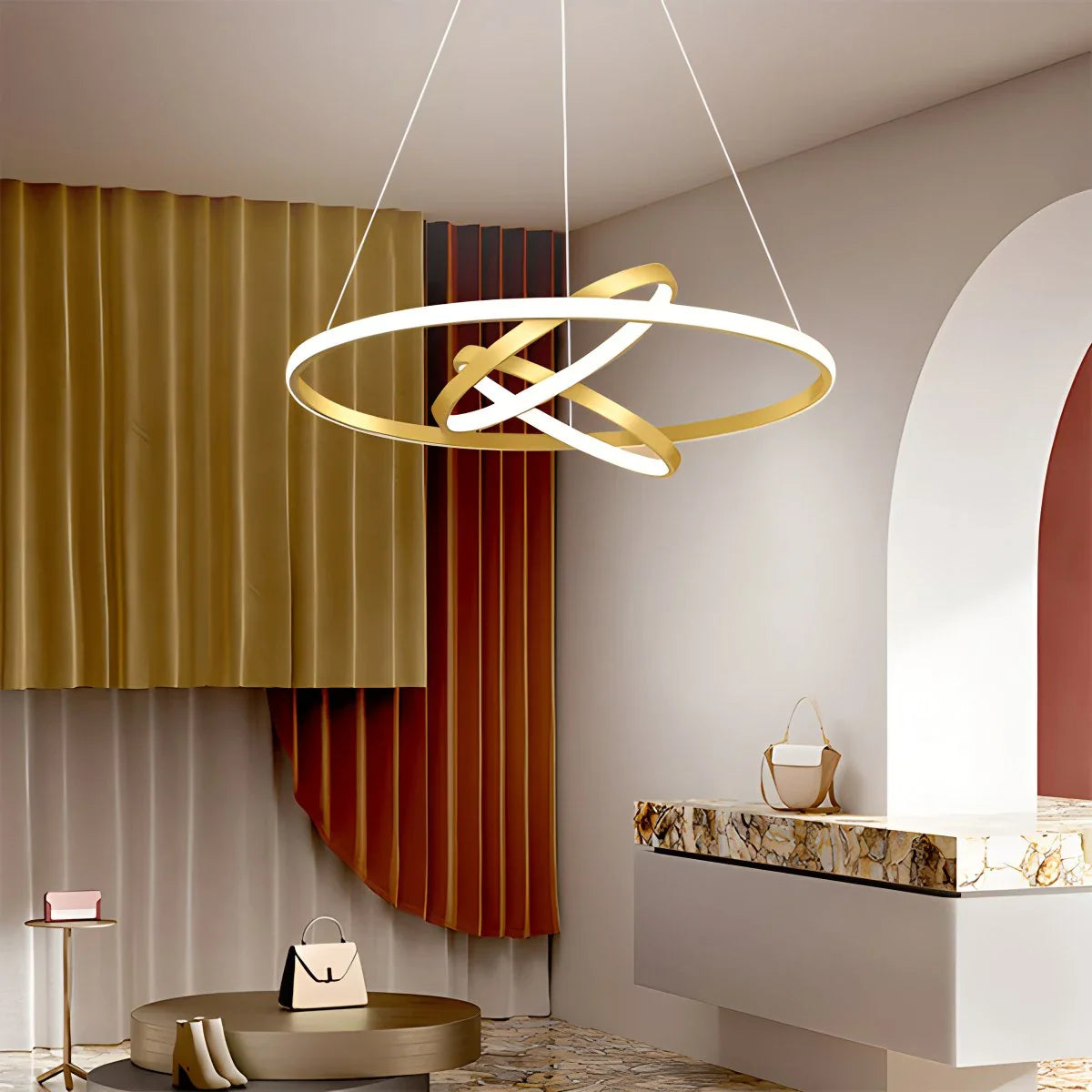Feyran Minimalist Circular Chandelier Modern Lighting Fixture