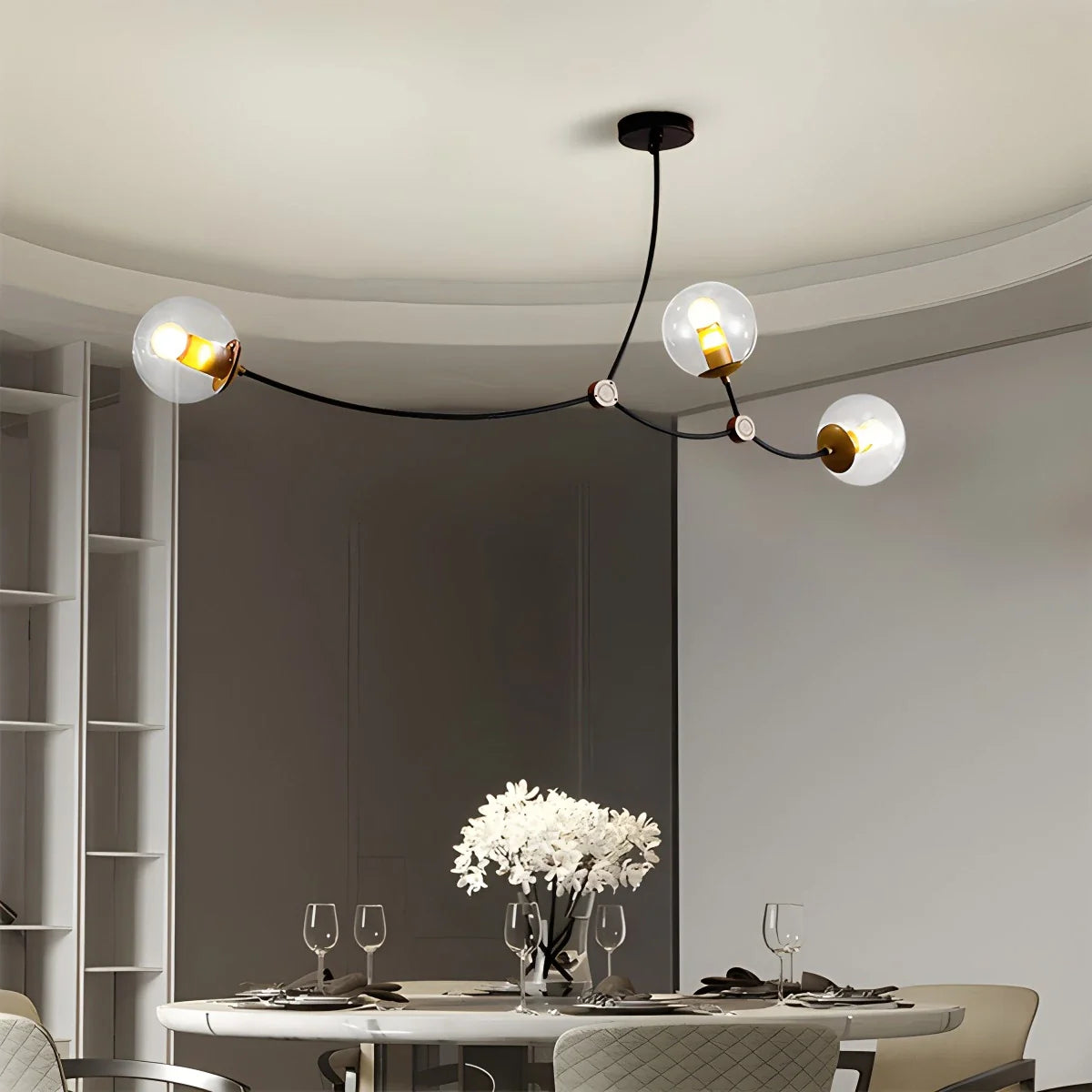 Feyran Minimalist Sputnik Globe Glass Chandelier