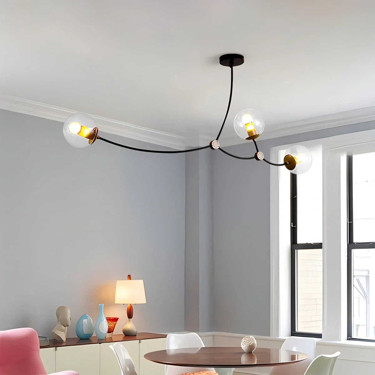 Feyran Minimalist Sputnik Globe Glass Chandelier