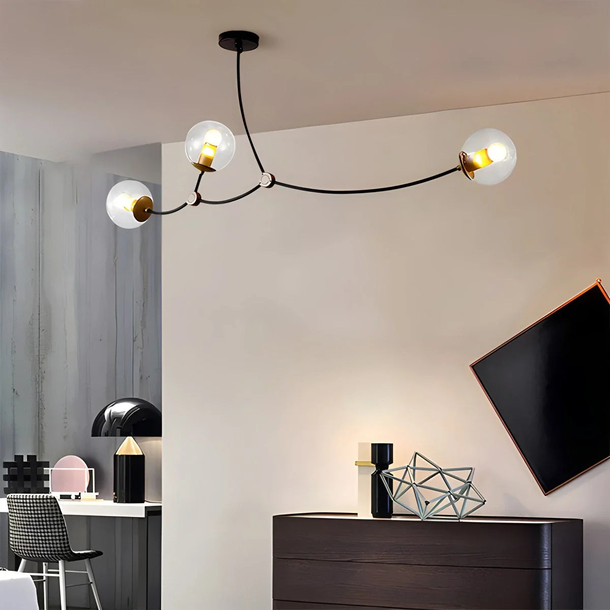 Feyran Minimalist Sputnik Globe Glass Chandelier