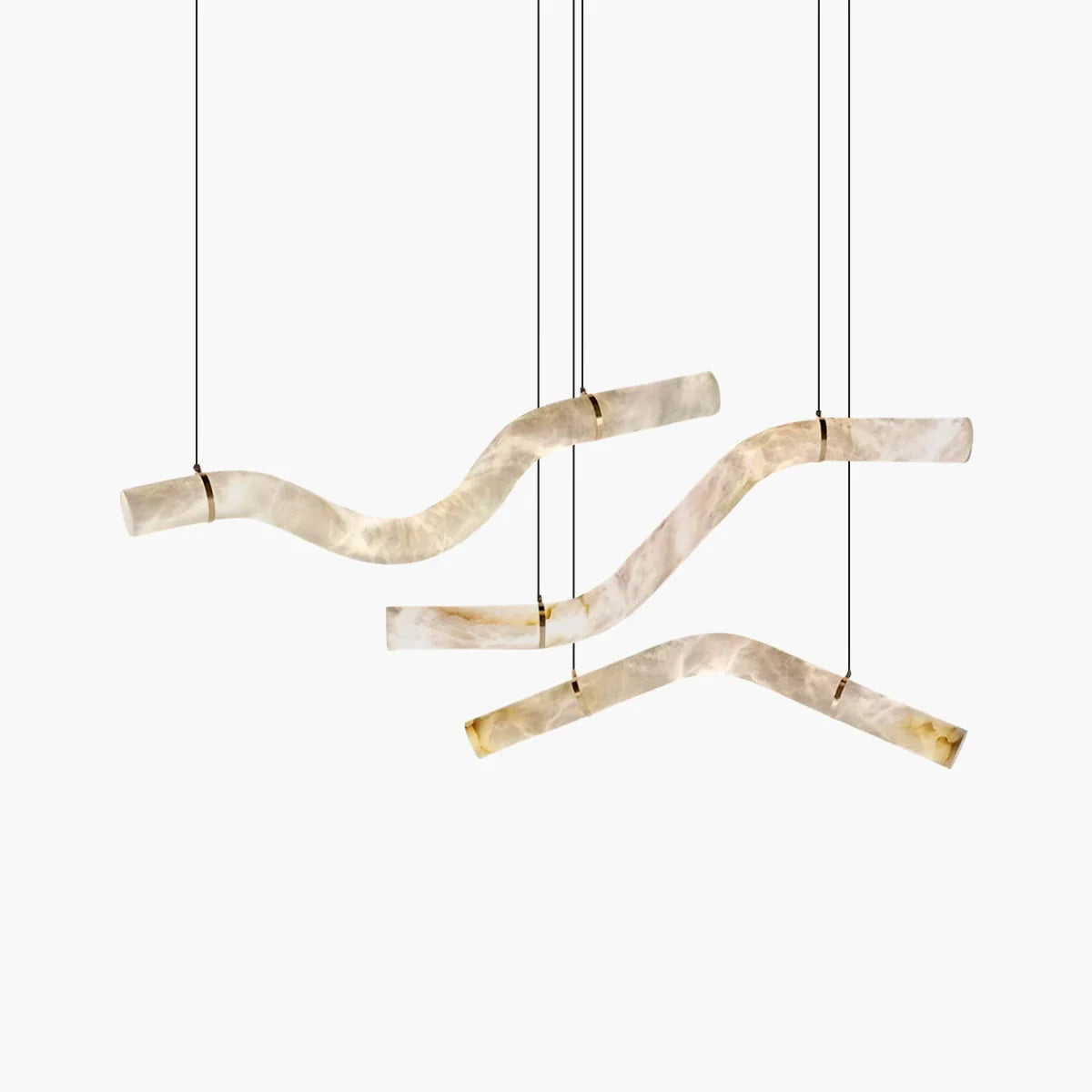 Feyran Minimalist Linear Spanish Alabaster Pendant Light