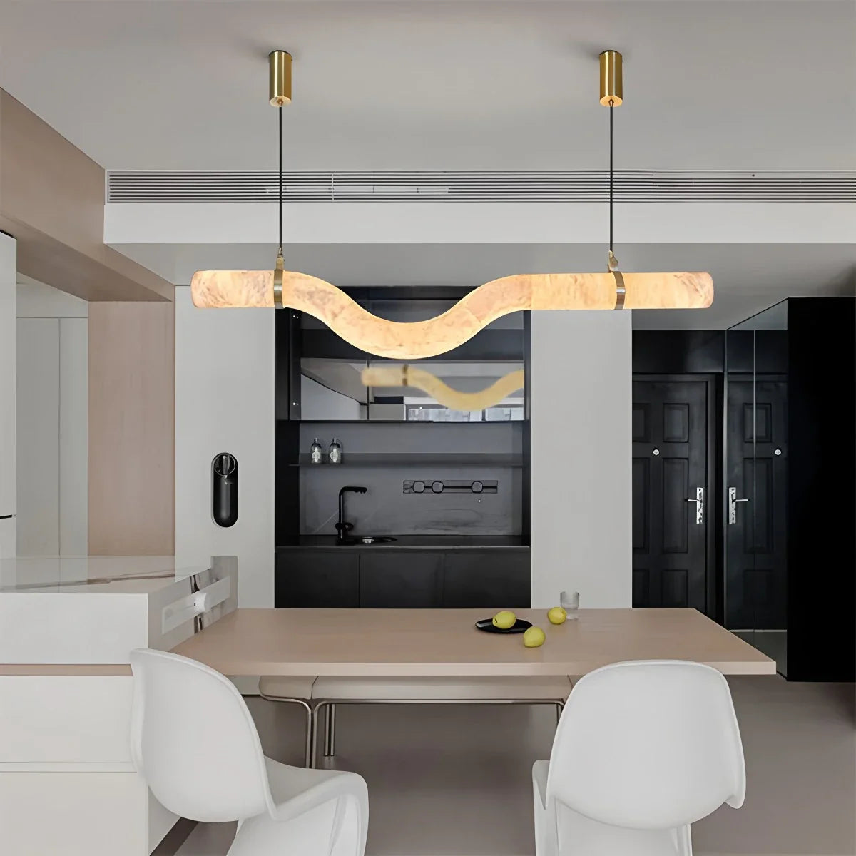 Feyran Minimalist Linear Spanish Alabaster Pendant Light