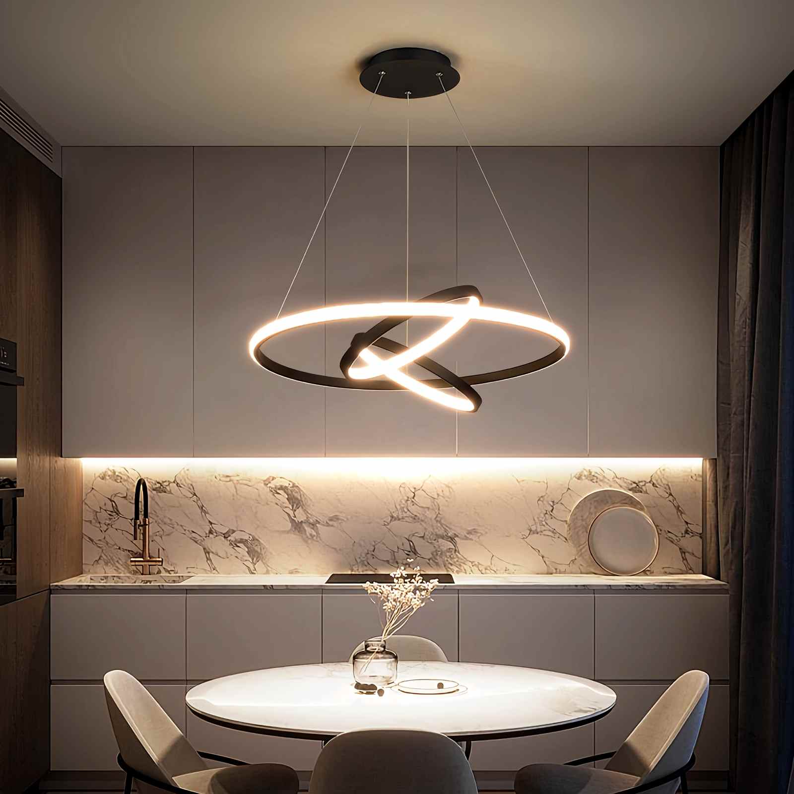 Feyran Minimalist Circular Chandelier Modern Lighting Fixture