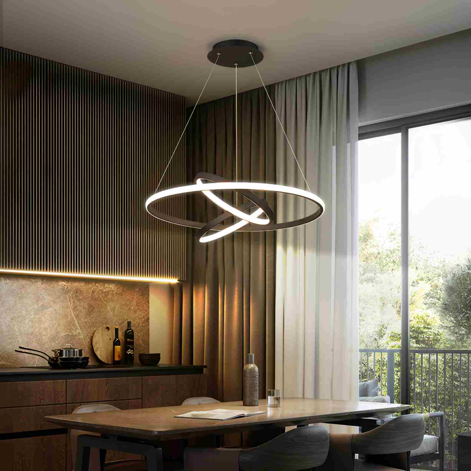 Feyran Minimalist Circular Chandelier Modern Lighting Fixture