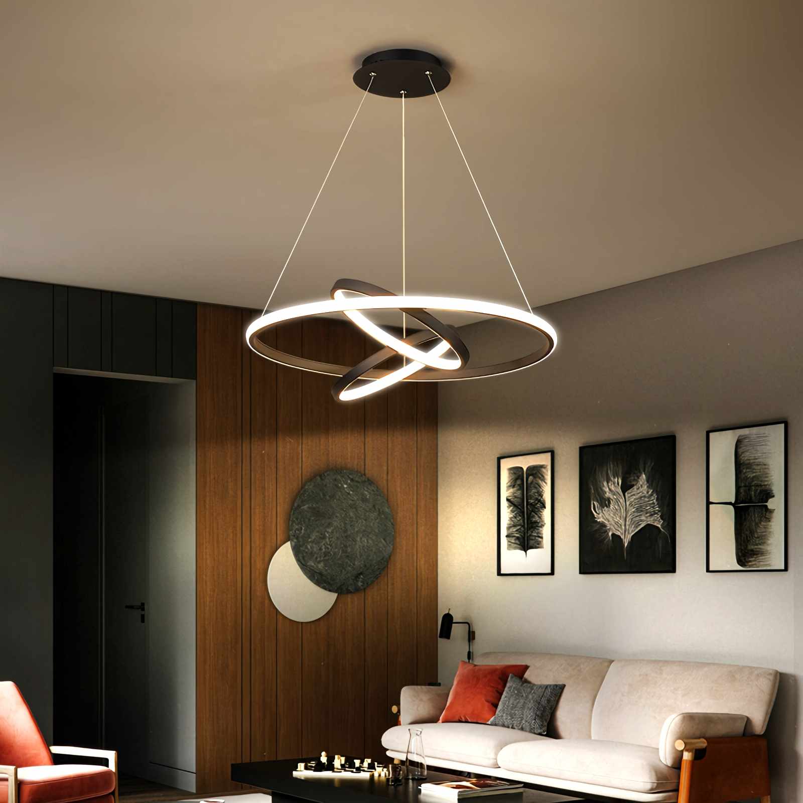 Feyran Minimalist Circular Chandelier Modern Lighting Fixture
