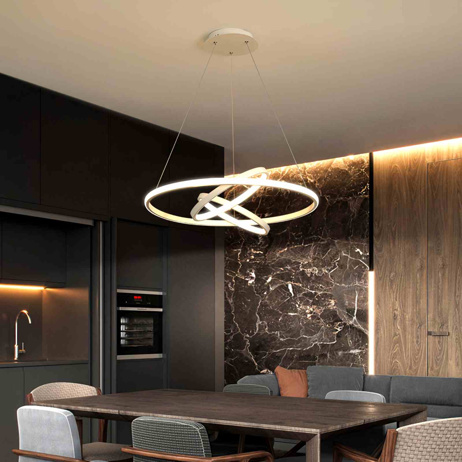 Feyran Minimalist Circular Chandelier Modern Lighting Fixture