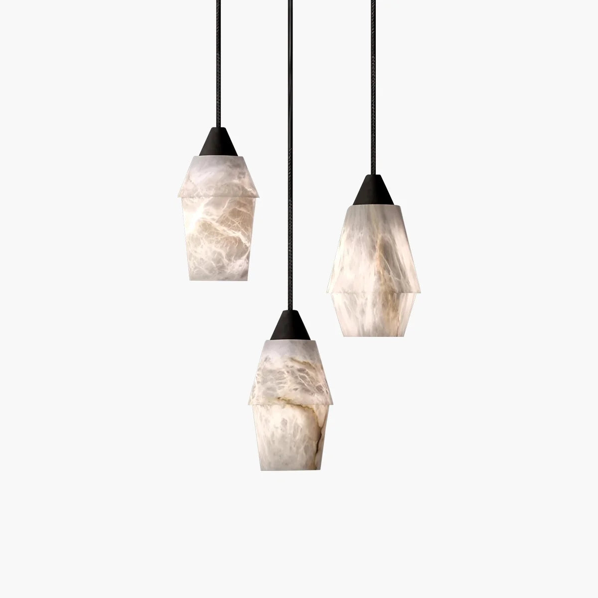 Feyran Natural Spanish Alabaster Pendant Light for Kitchen Island