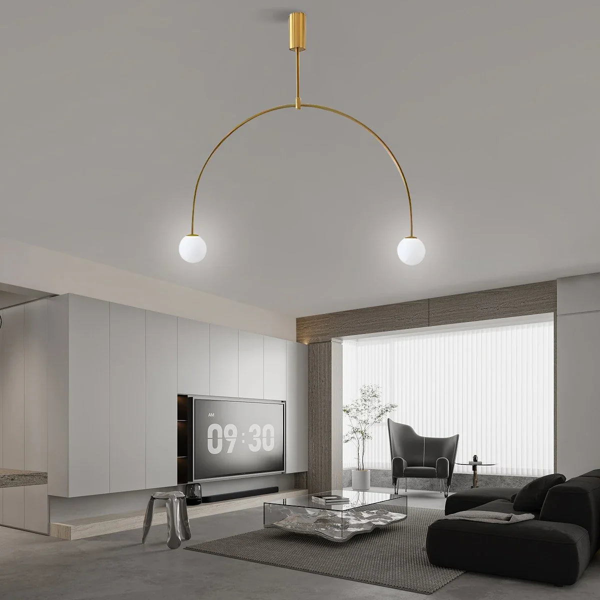 Feyran Minimalist Linear Metal Chandelier