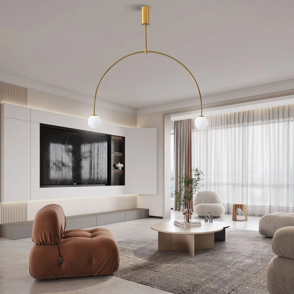 Feyran Minimalist Linear Metal Chandelier