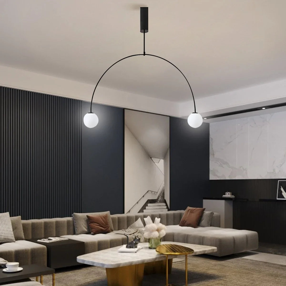 Feyran Minimalist Linear Metal Chandelier