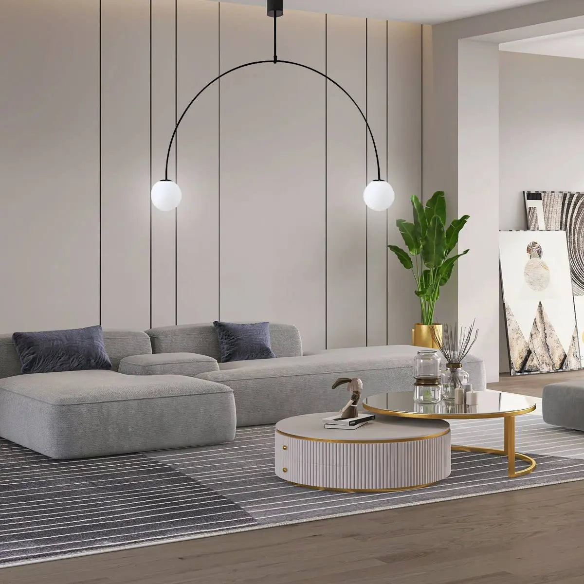 Feyran Minimalist Linear Metal Chandelier