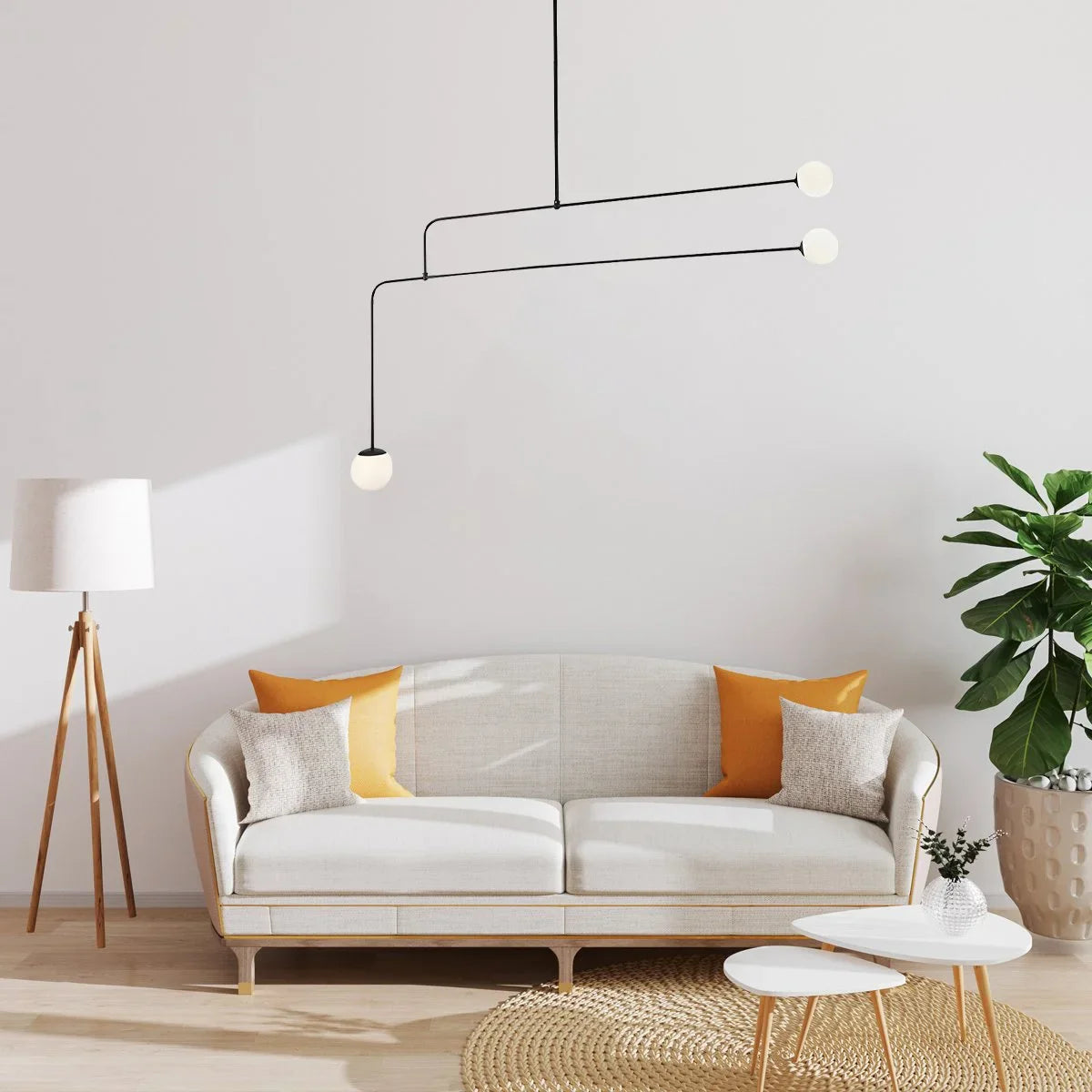 Feyran Minimalist Linear Metal Chandelier
