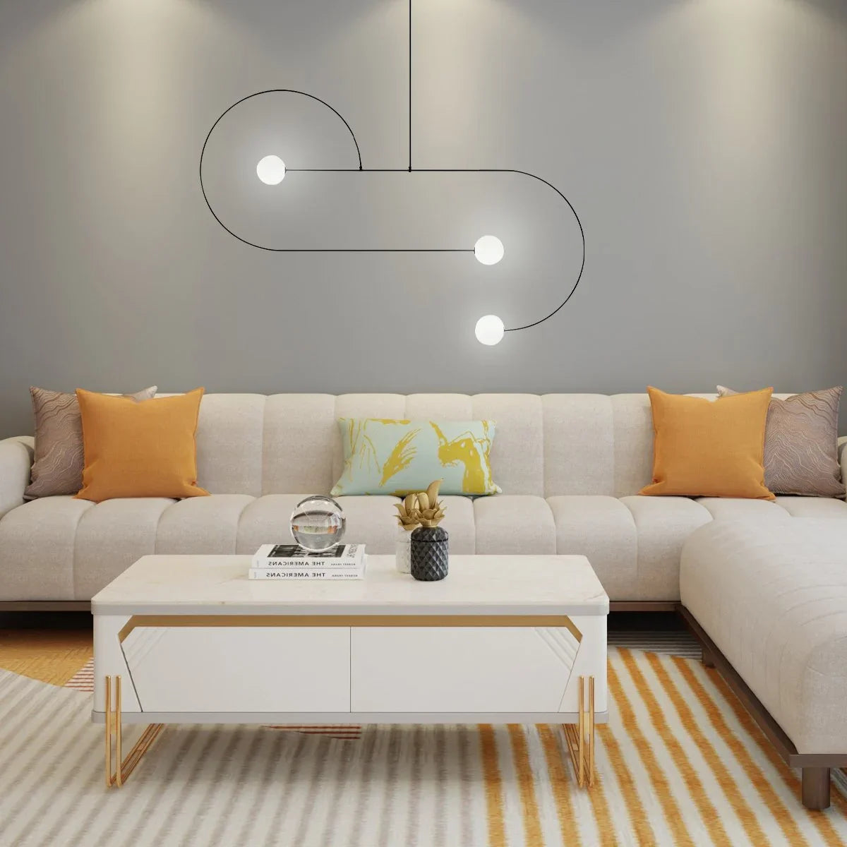 Feyran Minimalist Linear Metal Chandelier