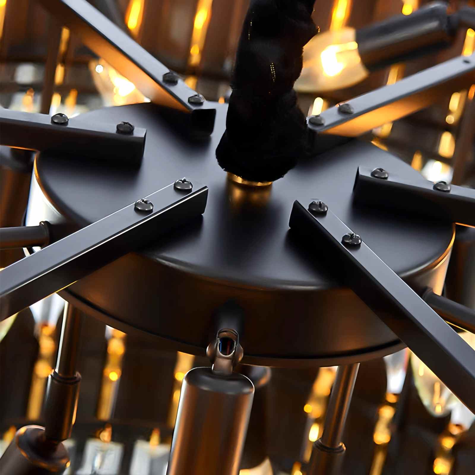 Feyran Modern Black Gold Luxury Crystal Chandelier