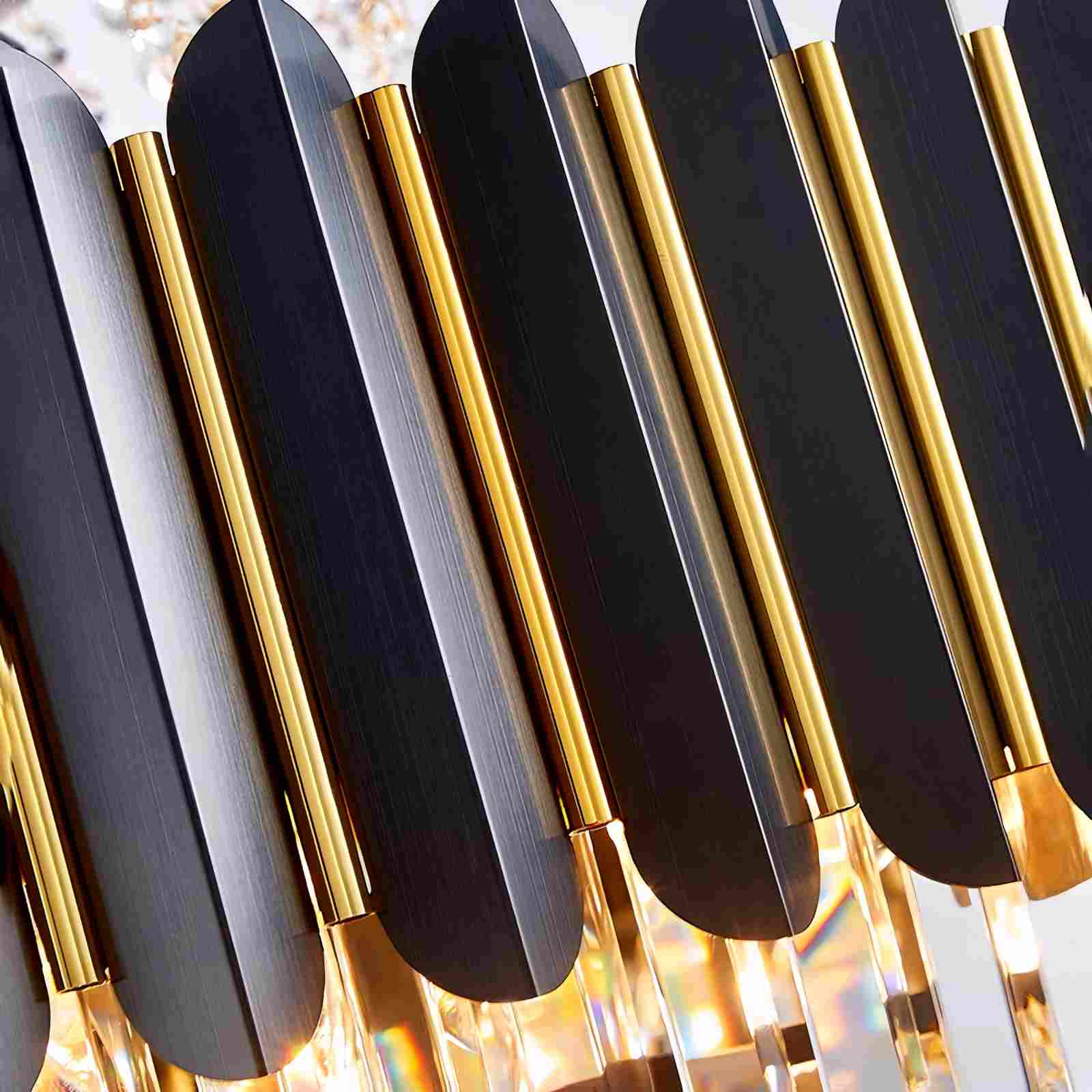 Feyran Modern Black Gold Luxury Crystal Chandelier