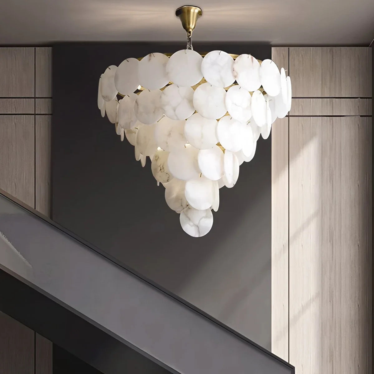 Feyran Modern Round Shell Spanish Alabaster Chandelier