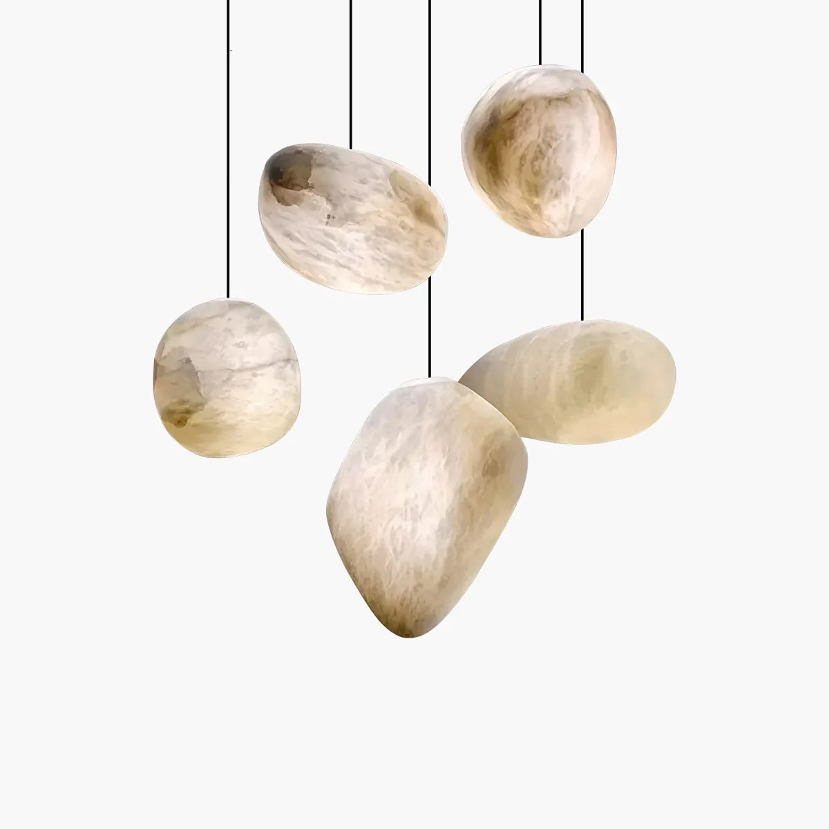 Feyran Modern Pebble Shaped Spanish Alabaster Pendant Light