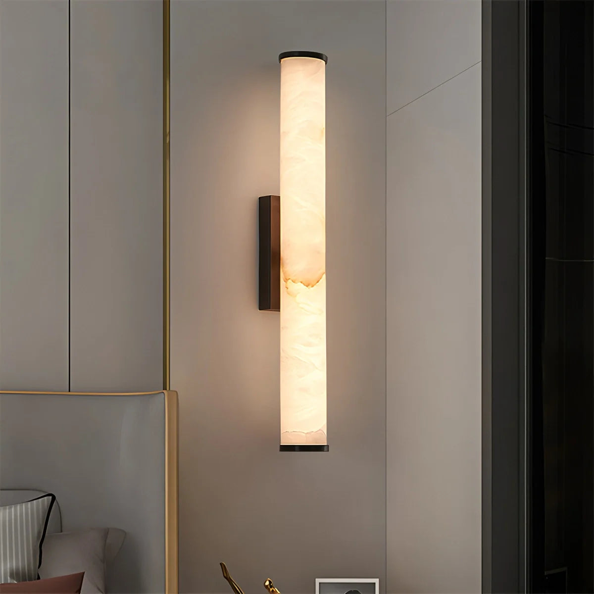 Feyran Modern Cylindrical Spanish Alabaster Wall Sconce