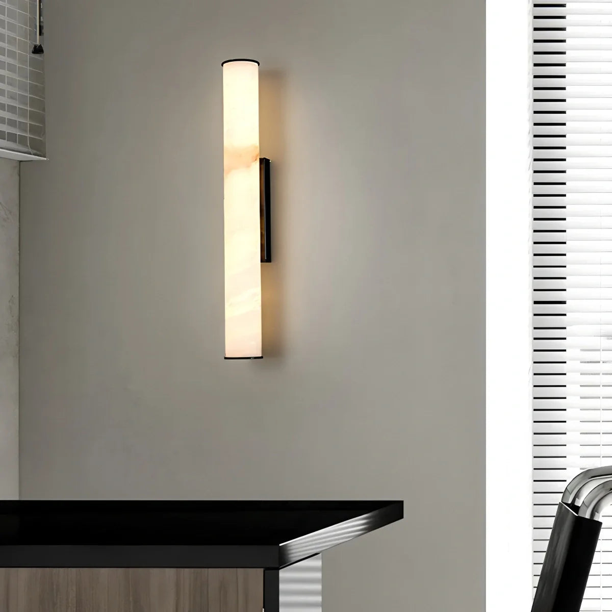 Feyran Modern Cylindrical Spanish Alabaster Wall Sconce