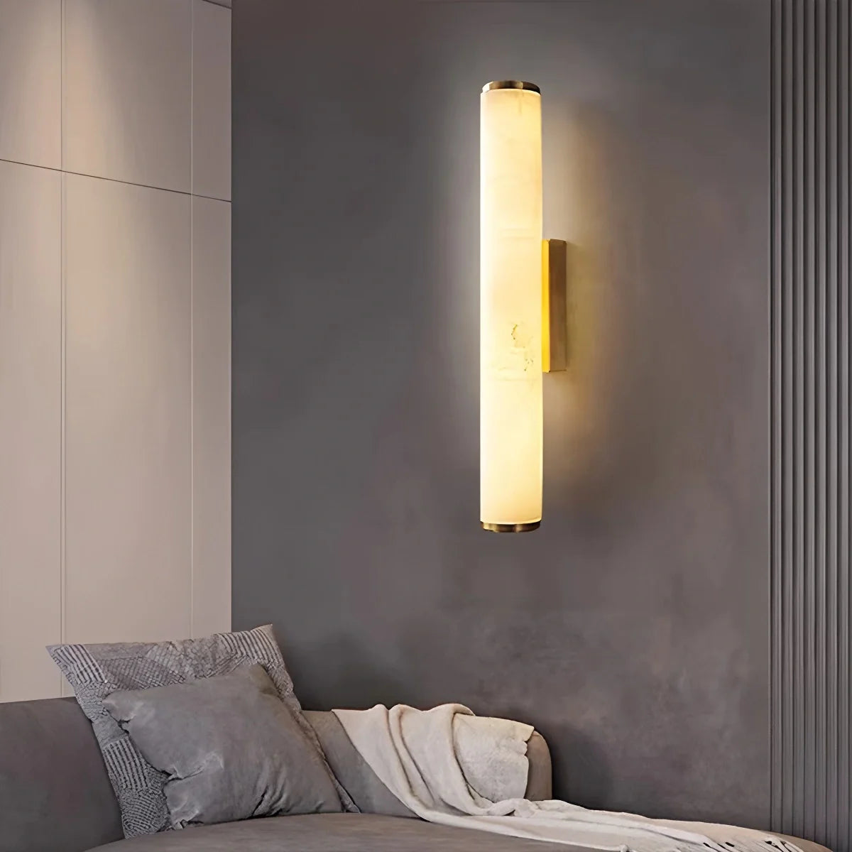 Feyran Modern Cylindrical Spanish Alabaster Wall Sconce