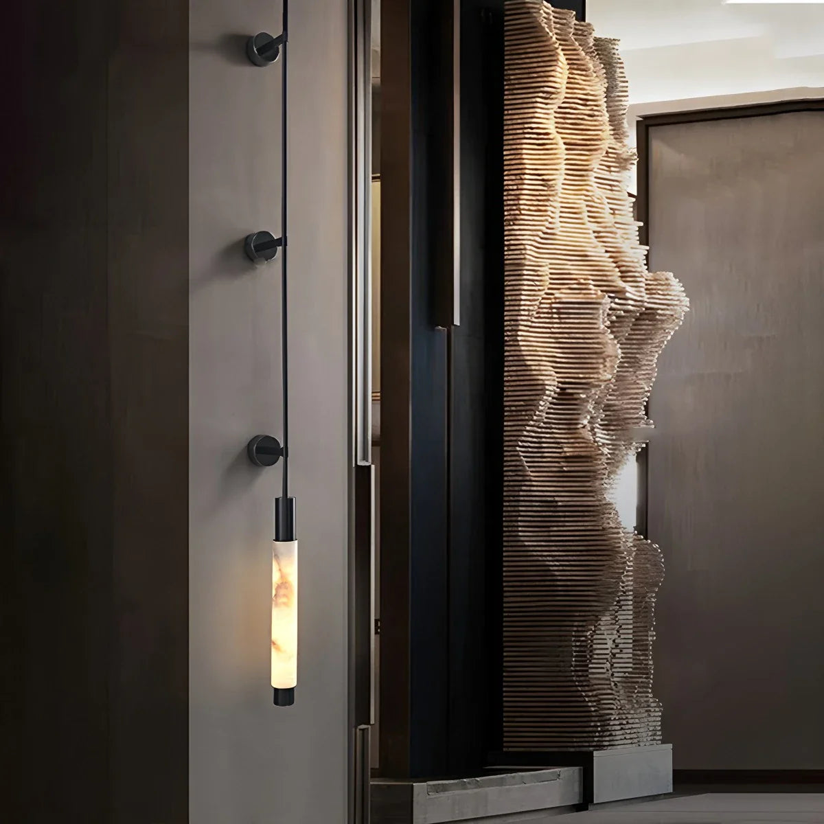 Feyran Modern Spanish Alabaster Long Strip Wall Lamp