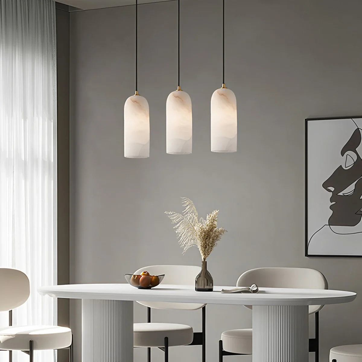 Feyran Modern All Copper Spanish Alabaster Pendant Light