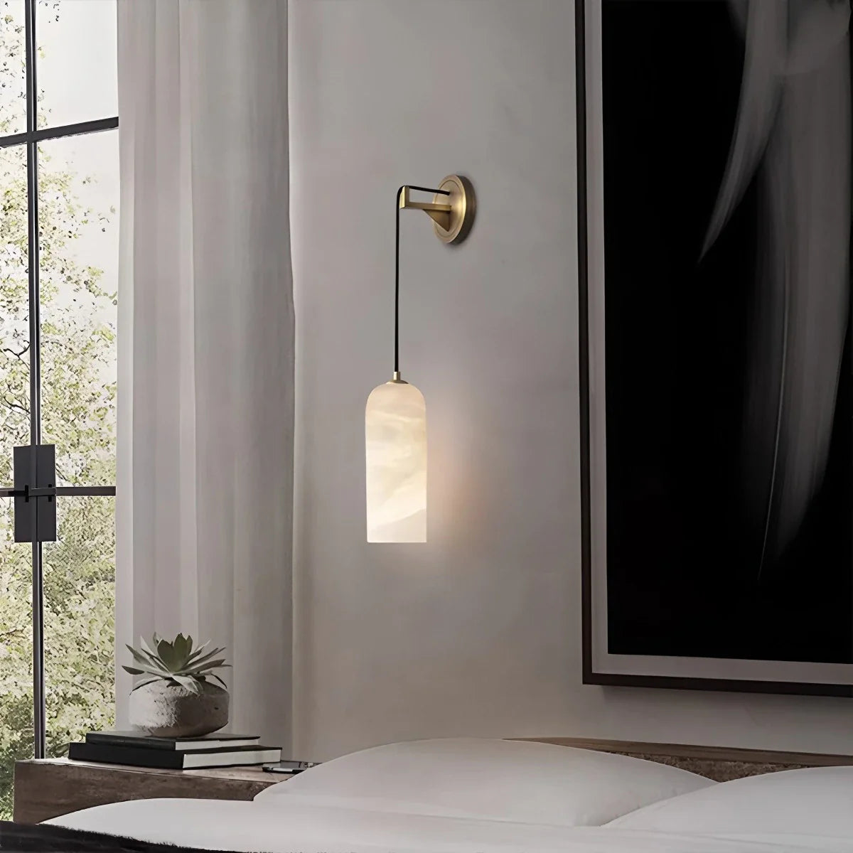 Feyran Modern All Copper Spanish Alabaster Pendant Light
