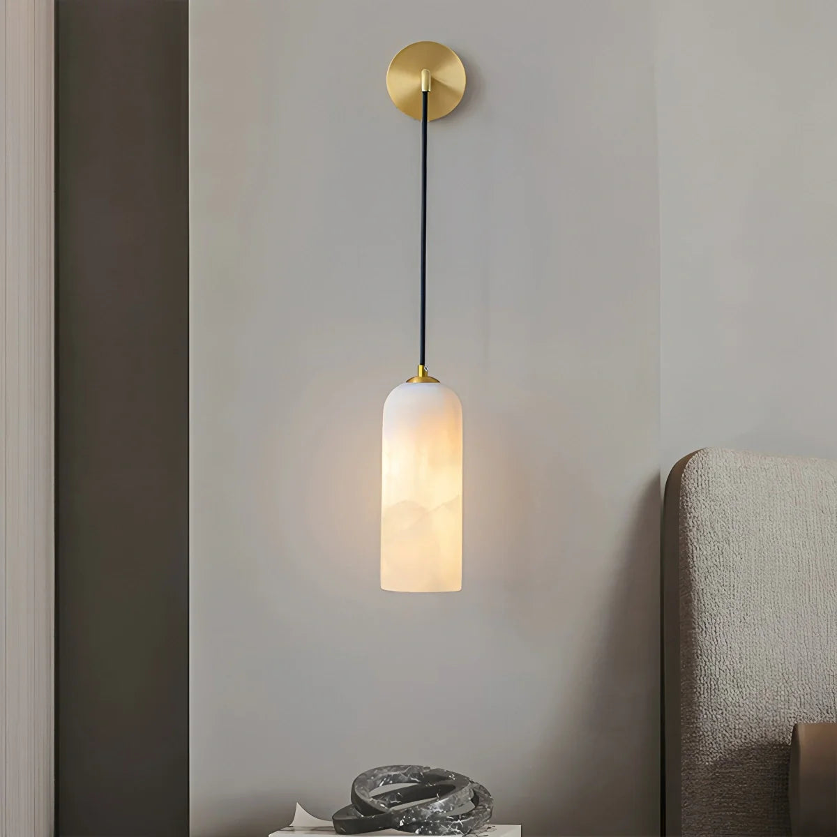 Feyran Modern All Copper Spanish Alabaster Pendant Light