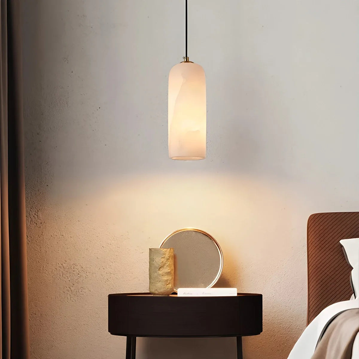 Feyran Modern All Copper Spanish Alabaster Pendant Light