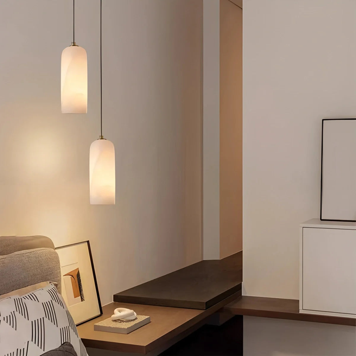 Feyran Modern All Copper Spanish Alabaster Pendant Light
